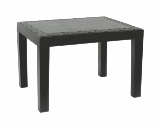 Plastový stolek JACK, antracit (59x46x40 cm) imitace ratan