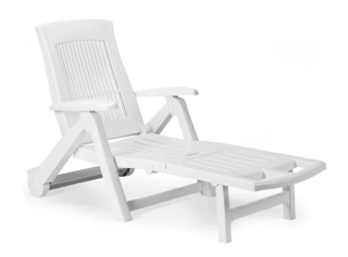 Plastové polohovací lehátko ZIRCONE (72x195x101cm), bílé