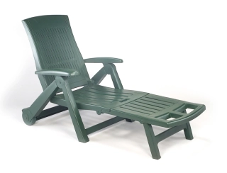 Plastové polohovací lehátko ZIRCONE (72x195x101cm), zelené