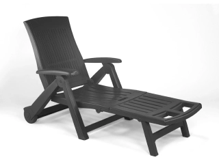 Plastové polohovací lehátko ZIRCONE (72x195x101cm), antracit