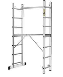 Multifunkční žebříkové lešení výšky 1,87m (pracovní výška 4,18m) DRABEST ARD-2x7 HOME, nosnost 150kg