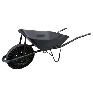 Stavební kolečko s černou korbou 60L, bantamové kolo (tvrdé)