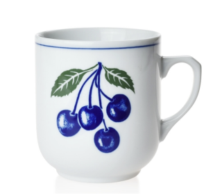 Hrnek 300ml TROJKA-KOBALT TŘEŠNĚ, český porcelán