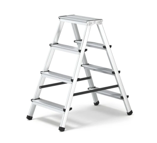 Hliníkové štafle 2x4 oboustranné DD4, DRABEST HOME (nosnost 125kg)