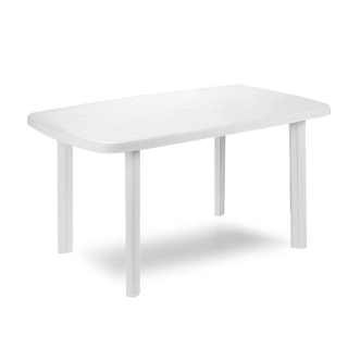 Plastový stůl FARO s otvorem pro slunečník, bílý (137x85x72cm)