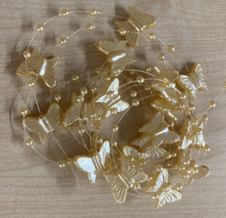 Dekorace MOTÝLCI NA DRÁTKU, 150cm, plast