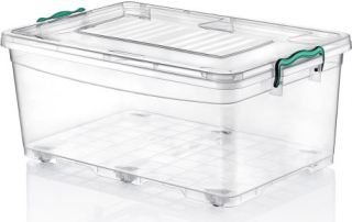Box 50l MULTI, 59x39x32,5cm, s kolečky, vysoký, plast