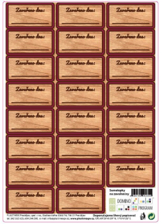 Etikety ZAVAŘENO (23ks)-imitace Dřevo, obdélníkové samolepky