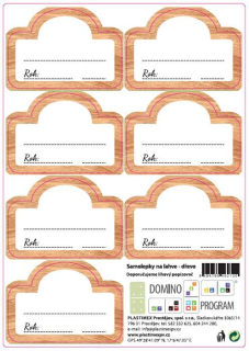 Etikety na LÁHVE-imitace dřevo 7ks, samolepky