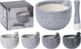 Hmoždíř d11cm s tlouč., 4barvy, porcelán