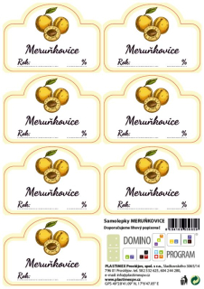 Etikety MERUŇKOVICE 7ks, samolepky