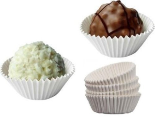 Košíček d50x30mm, 100ks, bílý papír MUFFINY