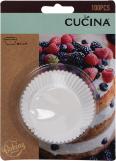 Košíček d60x35mm, 100ks bílý papír, MUFFINY