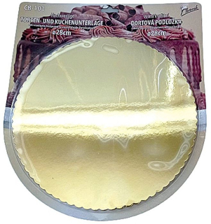 Podložka d28cm, metalická dortová