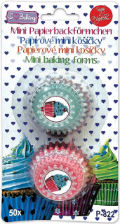Košíček-pralinky, MUFFINY, 50ks, barevný papír