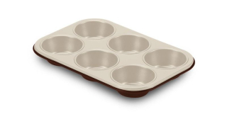 Forma MUFFINY 6ks, CHOCO, 27x18,5, nepřilnavý plech