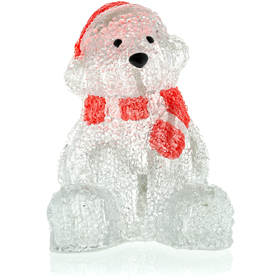 Vánoční medvěd akryl 16LED 