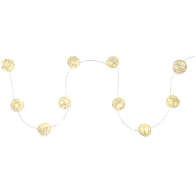 Vánoční řetěz - Koule sříbrné 10LED teplá bílá