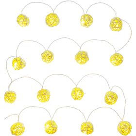 Vánoční řetěz - Koule přírodní 16LED teplá bílá