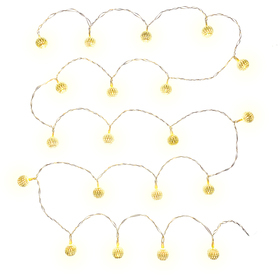 Vánoční řetěz - Koule stříbrné 20LED teplá bílá