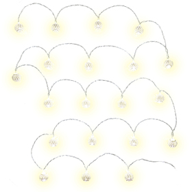 Vánoční řetěz - Koule stříbrné 20LED studená bílá