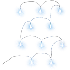Vánoční řetěz - Hvězdy 10LED studená bílá