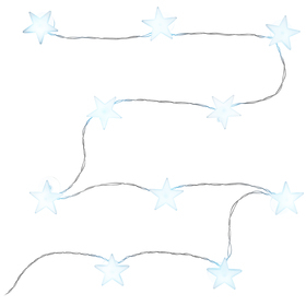 Vánoční řetěz - Hvězdy+přísavky 10LED studená bílá