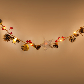 Vánoční řetěz - girlanda nano hnědá 10LED teplá bílá