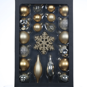 Sada vánočních ozdob 25ks ZLATÉ