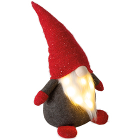 Skřítek se svítícími vousy LED 70cm