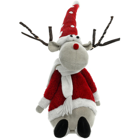 Vánoční sob s LED plyšový 56cm