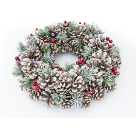 Vánoční věnec 26cm ojíněný