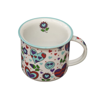 Hrnek 250ml TINA - VES.SRDÍČKA MODRÁ, čes.porcelán