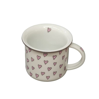 Hrnek 100ml TINA - SRDÍČKA RŮŽOVÁ, čes.porcelán