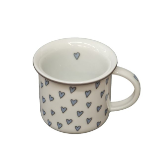 Hrnek 100ml TINA - SRDÍČKA MODRÁ, čes.porcelán
