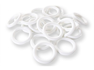 Kroužek d42 /20ks/-záclonový, bílý plast
