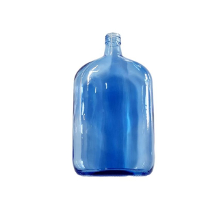 Láhev 1,0l TAFLA (placatka)šroubení, sklo MODRÁ