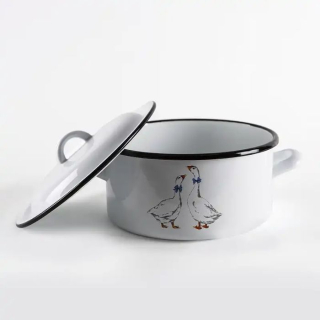 Rendlík+PO d22cm, 4,0l, HUSY, bílý smalt