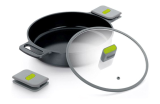 Pekáč+poklice sklo d24cm BRA LIFE, 2ucha, litina