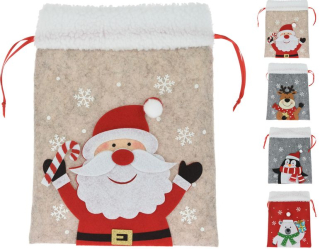 Sáček 20,5x26cm mikulášský, 4druhy, plsť