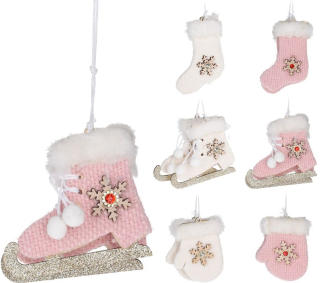 Závěs BRUSLE 2ks, 6druhů, vánoční, dřevo