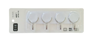 Háček-4háček KULATÝ (ovál), výkyv., kov/plast, samolep.