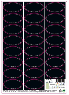 Etikety OVÁL ČERNÉ 23ks, samolepky