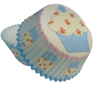 Košíčky na Muffiny d5x3,2cm, modrý, 50ks, papír