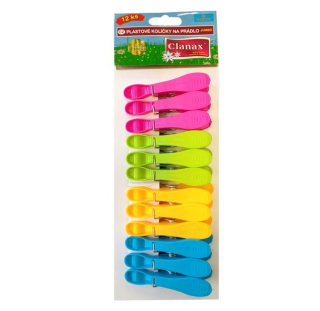 Kolíčky 12ks JUMBO, 8,0x4,0x1,5cm, plast