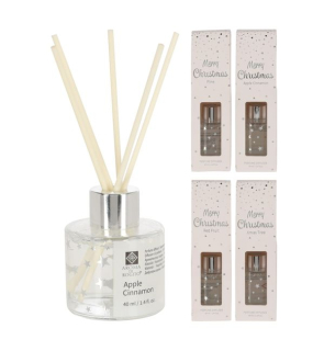 Difuzér set, 40ml, 4druhy, vánoční, sklo