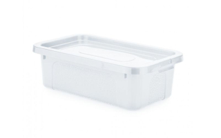 Box 4,5l+víko, plný, 33x20x10cm, transp.RASTR, MULTIBOX, plast