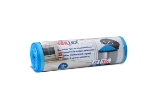 Sáčky odp. 35l-20ks-50x60cm,V3D, zatah. 15mik. modré VEKTEX