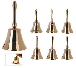 Zvonek 11cm, zlatý, kov