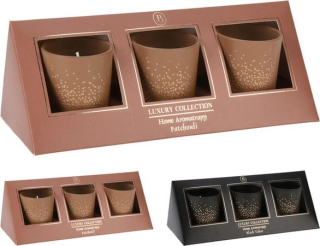 Svíčka 3ks, d6cm, krabička, 2barvy